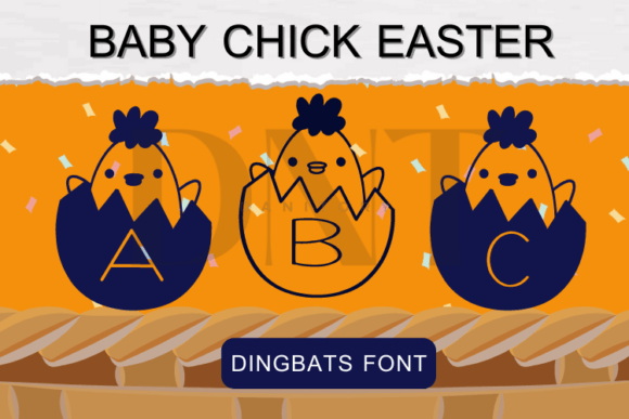 Baby Chick Easter Font for Digital Design