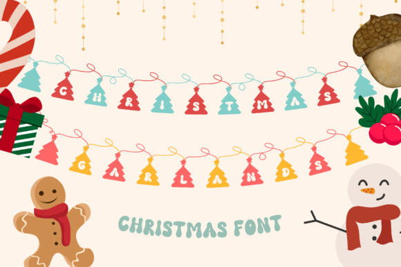 Christmas Garlands Font for Festive Branding