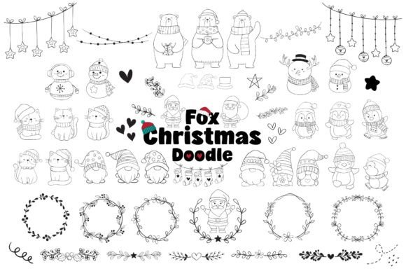 Fox Christmas Doodle Font for Festive Design