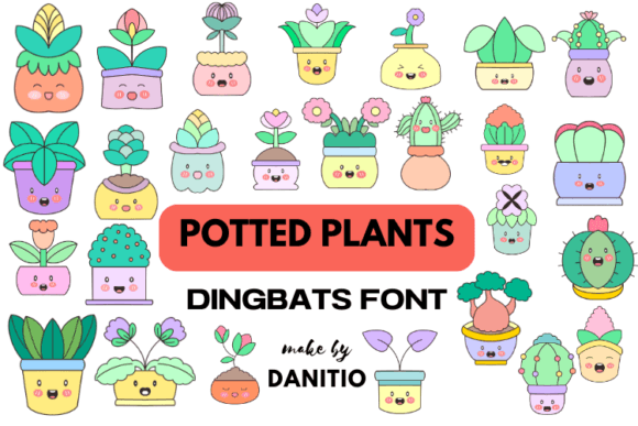Potted Plants Font for Handmade Creations