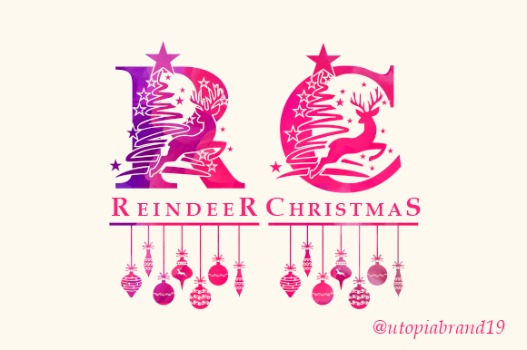 Reindeer Christmas Monogram Font for Festive Crafts