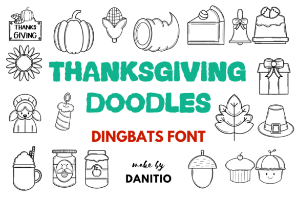 Thanksgiving Doodles Font for Festive Web Design